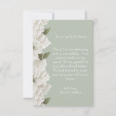 Carte De Remerciements Vert Sauge Élégant Luxe Floral Mariage (Devant)