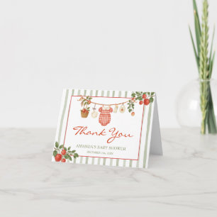 Carte De Remerciements Vêtements aux Yeux de notre Pomme Baby Shower Plié