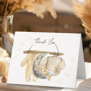 Carte De Remerciements Vêtements de bébé doux Baby shower neutre de genre