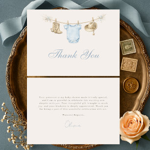 Carte De Remerciements Vêtements de petit cow-boy Baby Shower