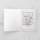 Carte de remerciements vétérinaire (Intérieur)