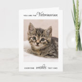Carte De Remerciements Vétérinaire Appréciation Cute Chat Animaux de comp (Devant)