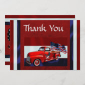 Carte De Remerciements Vétérinaire du drapeau, du camion et de l'aigle (Devant / Derrière)