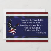 Carte De Remerciements Vétérinaire du drapeau, du camion et de l'aigle (Dos)