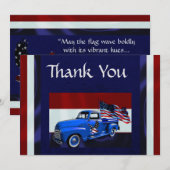 Carte De Remerciements Vétérinaire du drapeau, du camion et de l'aigle (Devant / Derrière)