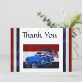 Carte De Remerciements Vétérinaire du drapeau, du camion et de l'aigle (Debout devant)