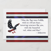 Carte De Remerciements Vétérinaire du drapeau, du camion et de l'aigle (Dos)