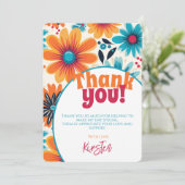 Carte De Remerciements Vibe Flower Power de Retro 70 (Debout devant)