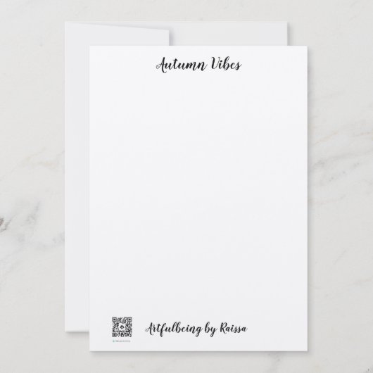 Carte De Remerciements Vibes d'automne (Dos)