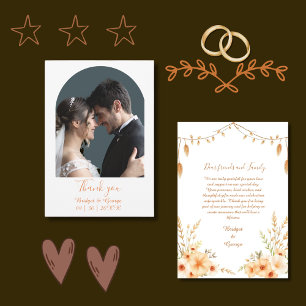 Carte De Remerciements vibes de mariage de terroir neutres rustiques
