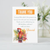 Carte De Remerciements Vibes d'été Aquarelle perroquet - Anniversaire (Debout devant)