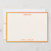 Carte De Remerciements Vibrant Bold Orange Pink Gradient Custom Wedding (Devant)