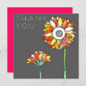 Carte De Remerciements Vibrant flowers (Devant / Derrière)