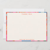 Carte De Remerciements Vibrant Red Boho Floral Personalized Stationery (Devant)