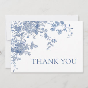 Carte De Remerciements Victorian Dusty Blue French Garden Floral Mariage