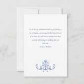 Carte De Remerciements Victorien Ornate Grace Floral Dusty Mariage bleu (Dos)