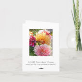 Carte de remerciements vide de dahlia (Dos)