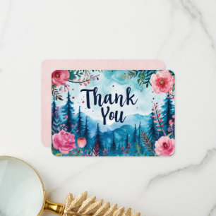 Carte De Remerciements Vide de fleurs de montagne