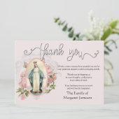 Carte De Remerciements Vierge catholique religieuse MarieMerci Condolence (Debout devant)