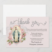 Carte De Remerciements Vierge catholique religieuse MarieMerci Condolence (Devant / Derrière)