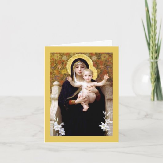 Carte De Remerciements Vierge des lys (Devant)