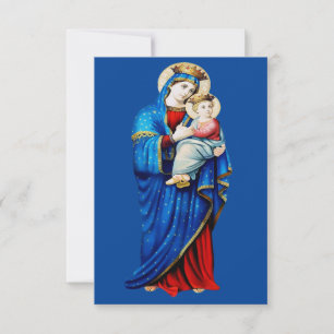 Carte De Remerciements Vierge Marie avec l'enfant Jésus