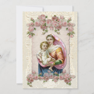 Carte De Remerciements Vierge Marie Condolence religieuse catholique