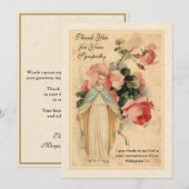 Carte De Remerciements Vierge Marie Condolence religieuse catholique (Devant / Derrière)