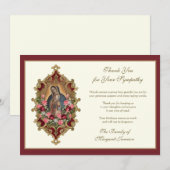 Carte De Remerciements Vierge Marie de Guadalupe Religieuse Condoléances (Devant / Derrière)