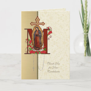 Carte De Remerciements Vierge Marie Guadalupe Condolence religieuse