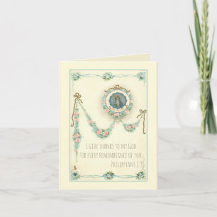 Carte De Remerciements Vierge Marie vintage personnaliser florale