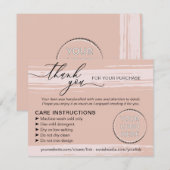 Carte De Remerciements Vierge rose orange Petites entreprises Instruction (Devant / Derrière)