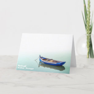 Carte De Remerciements Vieux bateau Aiola. Petite barque à Seixal Bay.