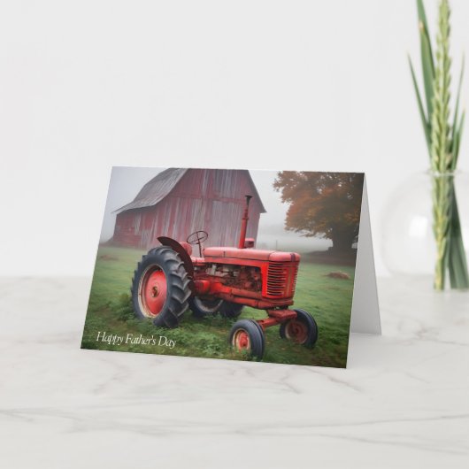 Carte De Remerciements Vieux tracteur agricole pour Fête des pères (Devant)