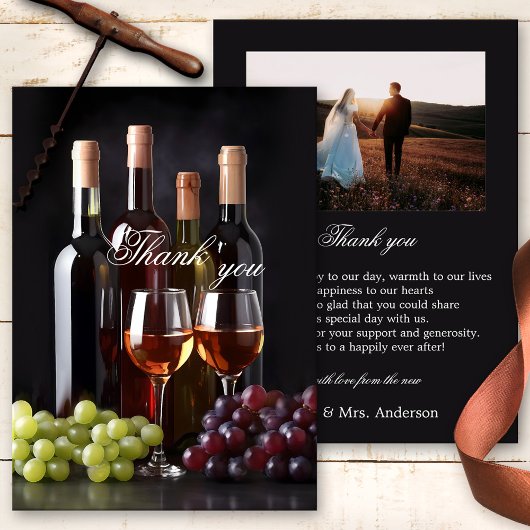 Carte De Remerciements Vignoble ou vignoble Mariage photo