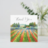 Carte De Remerciements Vignoble rouge bleu vert (Debout devant)