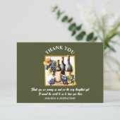 Carte De Remerciements Vignobles d'aquarelle bouteilles de vin vignoble m (Debout devant)