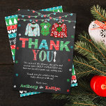 Carte De Remerciements Vilain Baby shower de Noël<br><div class="desc">Dites merci en style avec ces cartes de remerciement de baby shower fun et tendance. Le libellé modèle est facile à personnaliser et votre famille et vos amis seront ravis quand ils recevront ces fabuleux remerciements.</div>