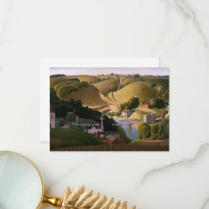 Carte De Remerciements Ville de pierre par Grant Wood