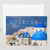 Carte De Remerciements Ville de Santorin, Grèce (Devant / Derrière)