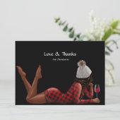 Carte De Remerciements Vin de Noël à carreaux rouge de buffle (Debout devant)