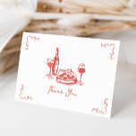 Carte De Remerciements Vin de pizza Funky manuscrit<br><div class="desc">Vin de pizza Funky manuscrit Carte de remerciements illustrée</div>