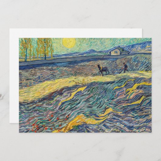 Carte De Remerciements Vincent van Gogh - Champ avec des agriculteurs lab (Devant / Derrière)