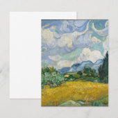 Carte De Remerciements Vincent van Gogh - Champ de blé avec cyprès (Devant / Derrière)