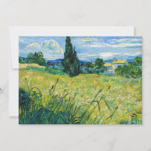 Carte De Remerciements Vincent van Gogh - Champ de blé vert avec Cypress