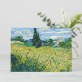 Carte De Remerciements Vincent van Gogh - Champ de blé vert avec Cypress (Debout devant)