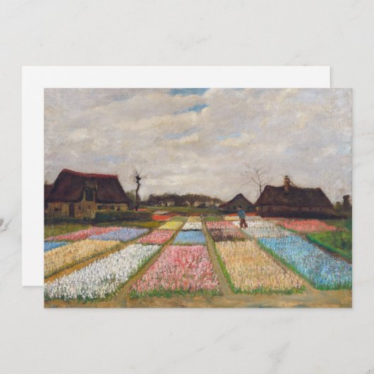 Carte De Remerciements Vincent van Gogh - Lits à fleurs en Hollande (Devant / Derrière)