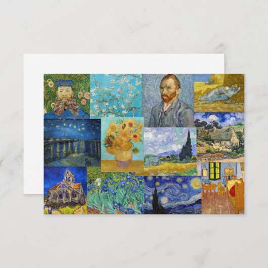 Carte De Remerciements Vincent Van Gogh - Masterpieces Patchwork (Devant / Derrière)