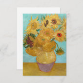 Carte De Remerciements Vincent Van Gogh - Vase avec douze tournesols (Devant / Derrière)
