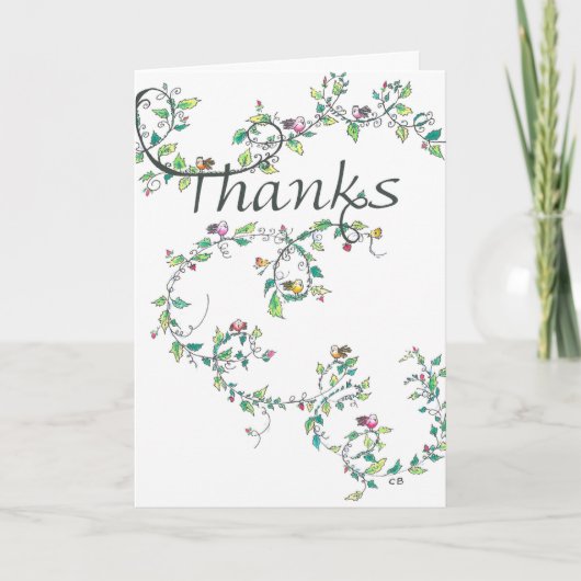Carte De Remerciements "Vine" Thank You Card (Devant)